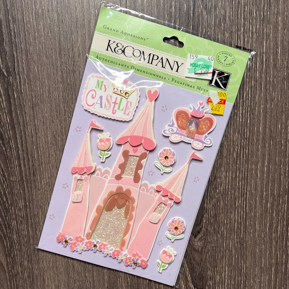 ❤️$9 K&C Company Pink Castle Icon Stickers